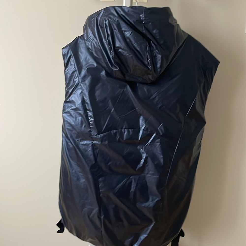 NWT Pilcro Anthropology Longline Shine blues hooded vest puffer jacket, size S - Picture 9 of 13